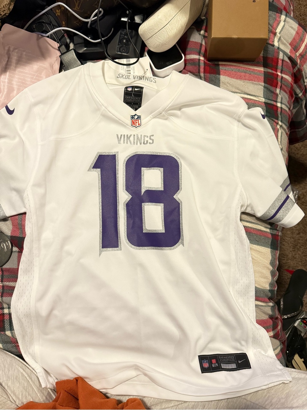 Minnesota Vikings #18 White NFL Jersey - Nike